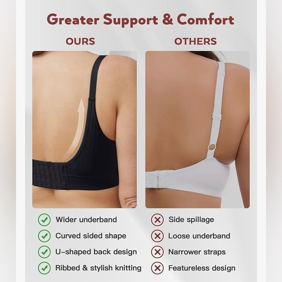 🎈Hofish Women’s Maternity Bra Black 3 Pack, Size Small, NIP - Picture 4 of 12